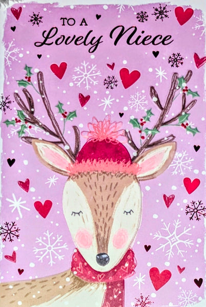 Niece Christmas - Cute Pink Deer