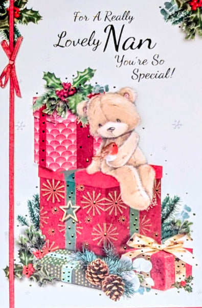 Nan Christmas - Cute Bear On Boxes