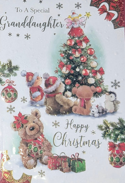 Granddaughter Christmas - Cute Bears & Tree