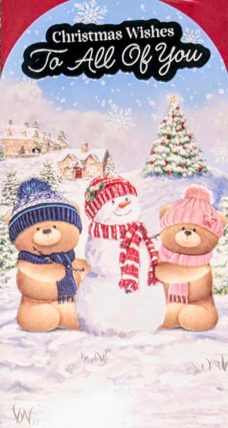 To All Of You Christmas - Slim Cute Bears With Snowman