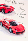 Open Male Birthday - Red Sports Cars