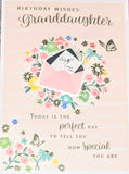 Granddaughter Birthday - Large Traditional Envelope & Flowers