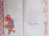 Open Female Birthday - Cute Bear And Balloons