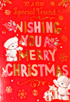 Friend Christmas - Cute Bears Red Merry