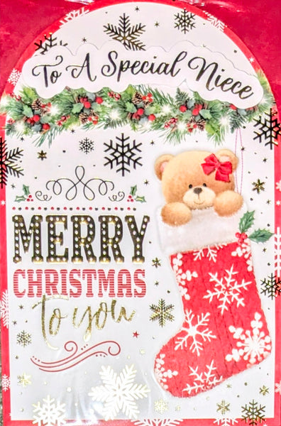 Niece Christmas - Cute Bear In Stocking