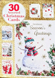 Box Of 30 Christmas Cards - Traditional