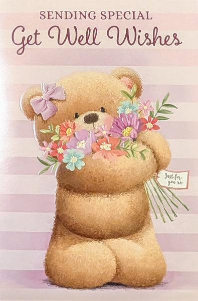 Get Well Soon - Cute Bear Lilac