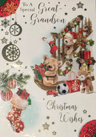 Great Grandson Christmas - Cute Bears & Stairs