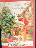 Great Granddaughter Christmas - Cute Bear and Stairs
