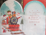 Grandson Christmas - Cute Santa and Train