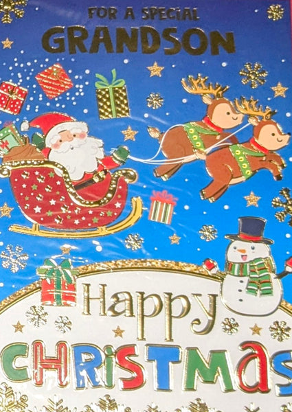 Grandson Christmas - Santa Flying Sleigh