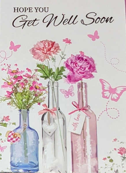 Get Well Soon - Flowers In 3 Vases