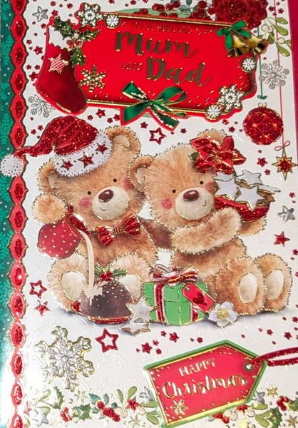 Mum & Dad Christmas - Cute Bears With Giftsk