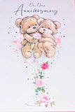 Our Anniversary - Cute Bears In Champagne Glass