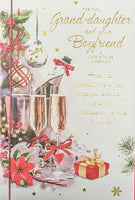 Granddaughter & Boyfriend Christmas - Traditional Champagne Words