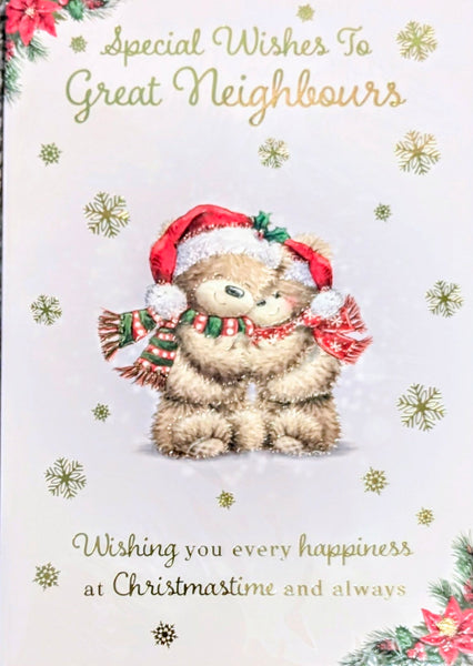 Neighbours Christmas - Cute Bears In Hats Great