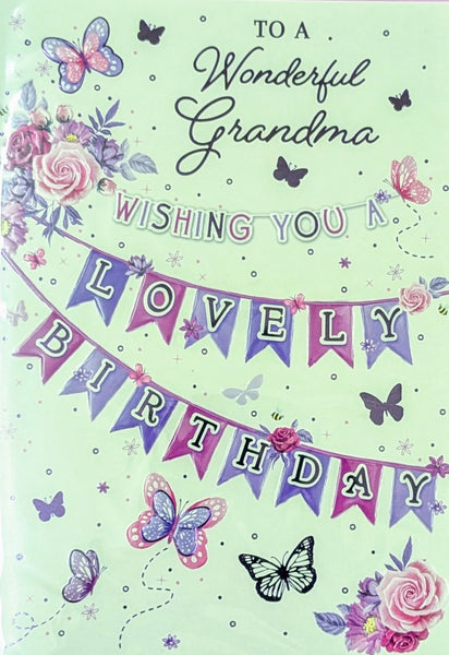 Grandma Birthday - Traditional Purple Bunting