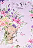Wife Birthday - Bear With Bouquet