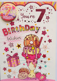 7 girl Birthday - Ice Cream and Badge