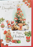 Daughter Christmas - Cute teddy and tree
