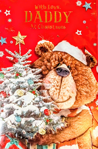 Daddy Christmas - Cute Bear With Tree