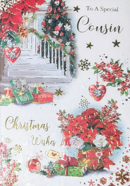 Cousin Christmas - Traditional Stairs & Flowers