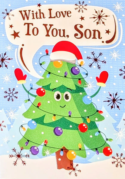 Son Christmas - Young Tree In Santa Hat