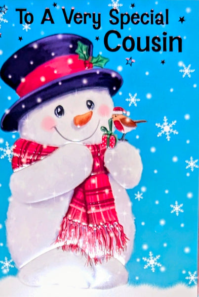 Cousin Christmas - Snowman With Robin