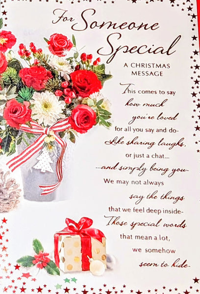 Someone special Christmas - Traditional Flowers Words