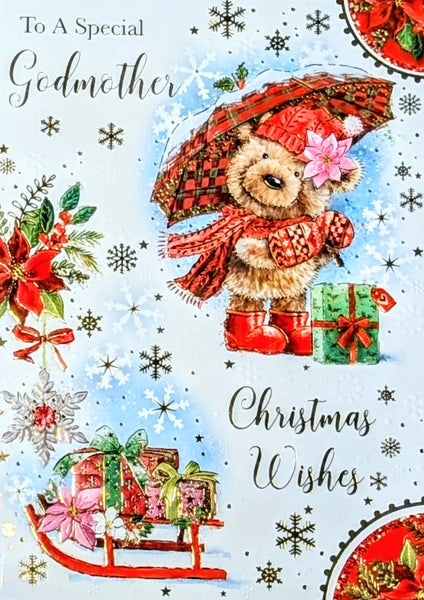 Godmother Christmas - Cute Bear With Umbrella