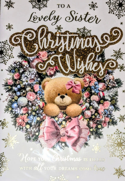 Sister Christmas - Large Cute Wreath