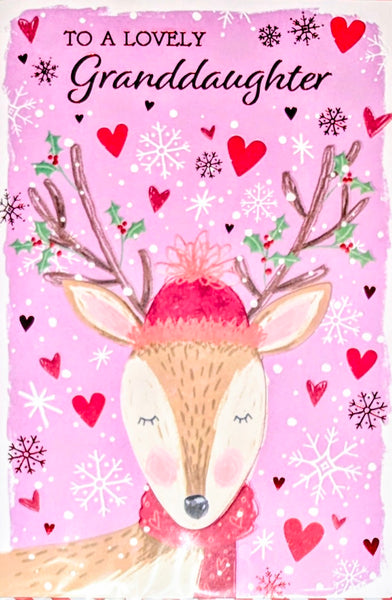 Granddaughter Christmas - Cute Pink Deer
