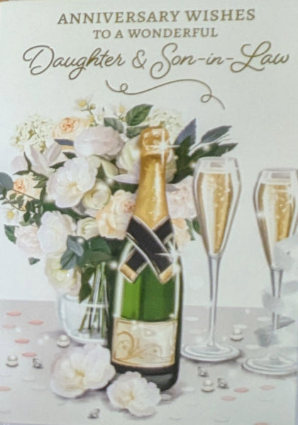 Daughter & Son In Law Anniversary - Traditional Champagne Bottle