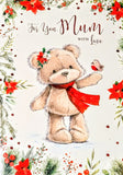 Mum Christmas - Large Cute Bear With Robin