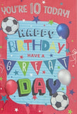 10 Boy Birthday - Football Red