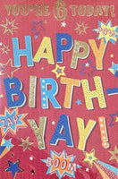 6 Boy Birthday - Red Stars
