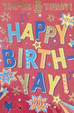 6 Boy Birthday - Red Stars