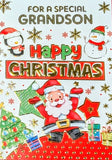 Grandson Christmas - Santa & Stars