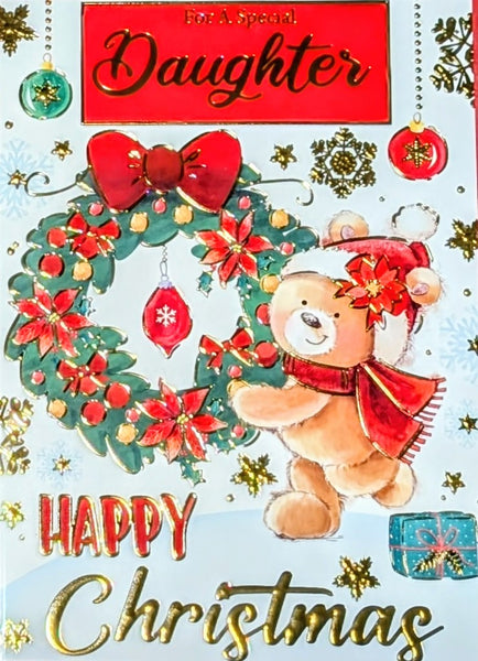 Daughter Christmas - Cute Wreath On Left