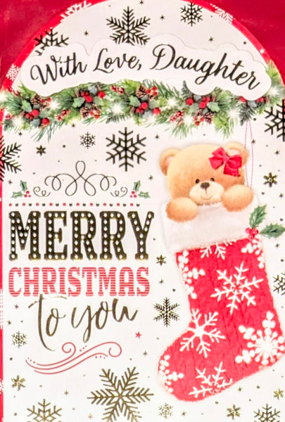 Daughter Christmas - Cute Bear In Stocking