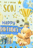Son Birthday - Cute Trophy Light Blue