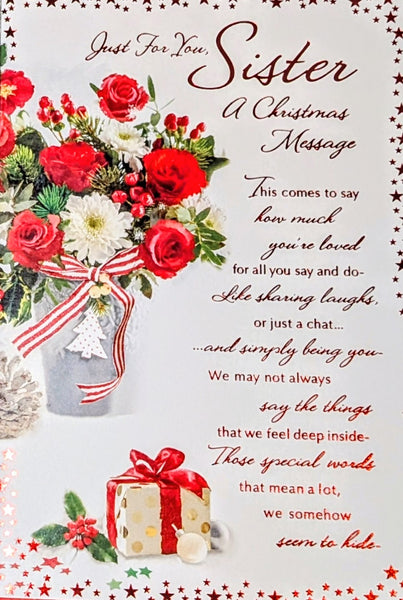 Sister Christmas - Traditional Flowers Words