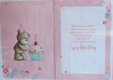 Granddaughter Birthday - Cute Bear and Cake