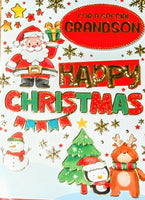 Grandson Christmas - Santa & Penguin