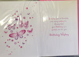 Open Female Birthday - Traditional butterfly