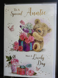 Auntie Birthday - Cute Bear and boxes