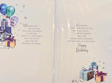 Open Male Birthday - Blue Gift Boxes & Balloons