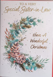 Sister In Law Christmas - Traditional Flowers Wreath