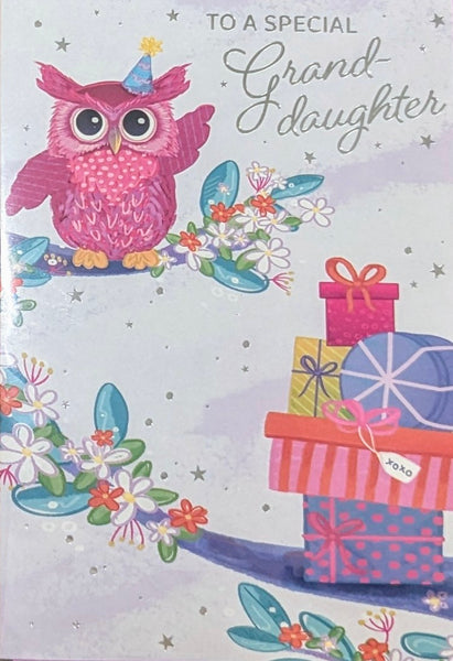 Granddaughter Birthday - Cute Pink Owl