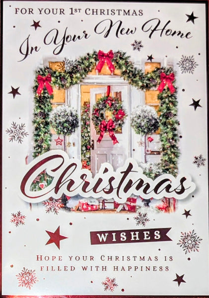 First Christmas in New Home At Christmas - Traditional White Door